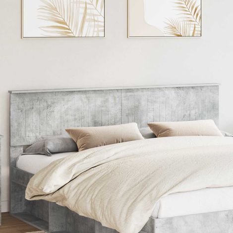 Tête de lit-Panneau de lit Gris béton 180 cm Bois d'ingénierie 380775 (1/5)