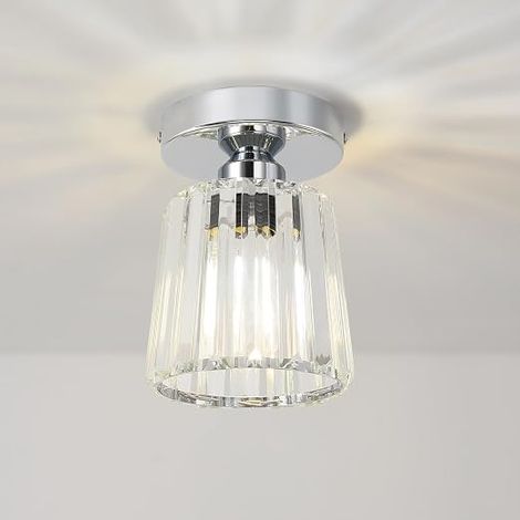 Silver Modern Crystal Chandelier, Mini Chandelier Corridor E27, Interior Lighting Ø135mm, Led Ceiling Light Dining Room, Small Bedroom (1/5)