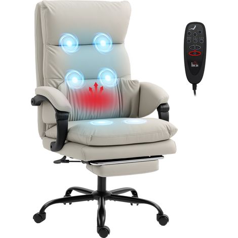 HOMCOM Sedia Ufficio con 6 Punti Massaggio, Riscaldata, Supporto Lombare