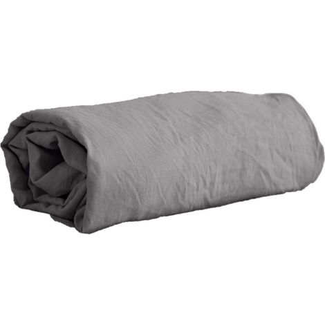 Drap housse 2 places 100% microfibre lavée bonnet 28 cm (1/3)