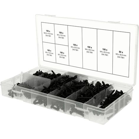 Ks Tools – Vis à tôle M2,5-M3 – Assortiment de 750 pièces – Norme DIN 7981 – Coffret de rangement pratique – 9700800 (1/6)