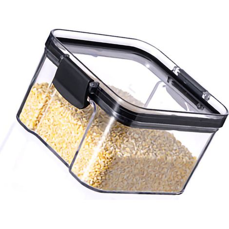 Boîte hermétique pour céréales, grains, aliments secs, thé, en plastique transparent de qualité alimentaire, 460 ml. (1/5)