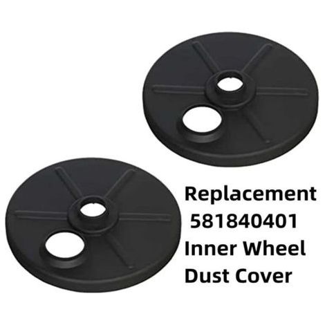 Cache-poussière de roue de tondeuse à gazon 532189403, compatible avec Sears Husqvarna AYP Poulan, noir. (1/4)