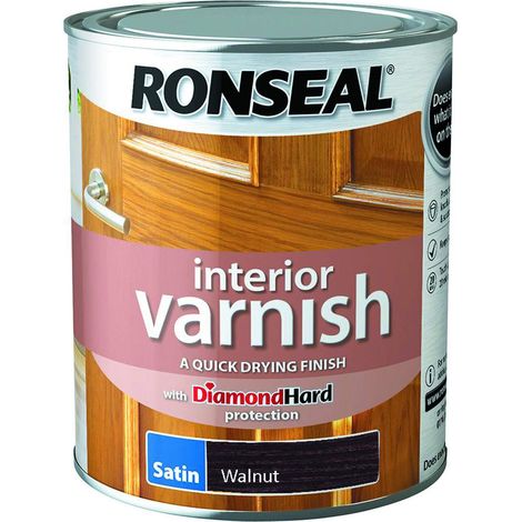 Ronseal Interior Varnish Quick-Dry Satin Walnut 750ml
