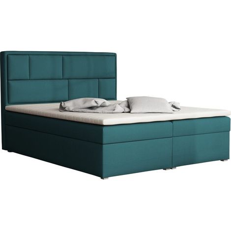 Lit boxspring Pomona 115, Victoria 14 863, Continental, Double, 160x200, Tissu, Disponible, 160x215x115cm (1/5)