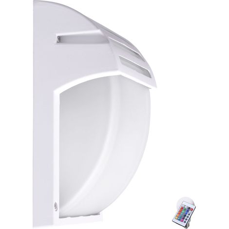 Design Außen Bereich Wand Lampe ALU Glas Terrassen Balkon Leuchte im Set inkl. RGB LED Leuchtmittel (1/5)