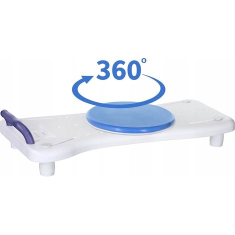 Actionmed LW400AM Banco de baño 2 en 1 con disco de transferencia giratorio integrado, blanco (1/2)