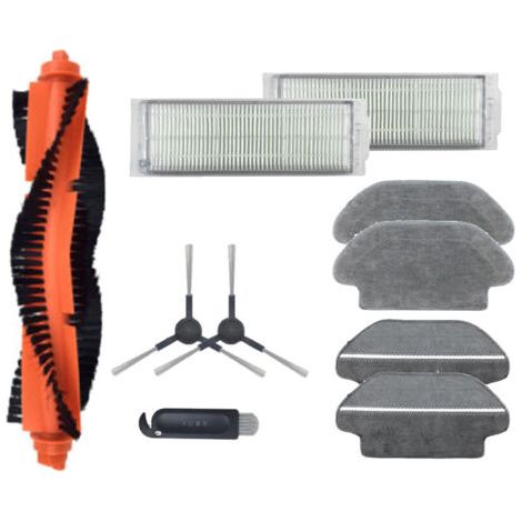 Brosse Filtre Accessoires pour Xiaomi Robot Aspirateur Vadrouille Pro STYTJ02YM, pour Viomi V2 P V-RVCLM21B Robot Aspirateur Pièces de Rechange, 1 Brosse Principale, 2 Brosses Latérales, 2 Filtres, 4 (1/5)