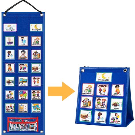 Visual Timetable, Daily Routine Chart for Children with 70 PCS Pecs Cards Now and Next Board for Kids Autism Aids ADHD ASD for Home Preschool (1/5)