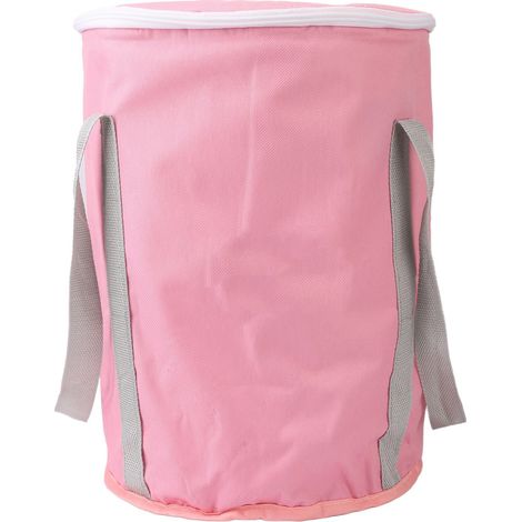 Sac de trempage pieds pliable 5 couches isolé imperméable portable avec couvercle, bain de pieds voyage camping rose (1/5)