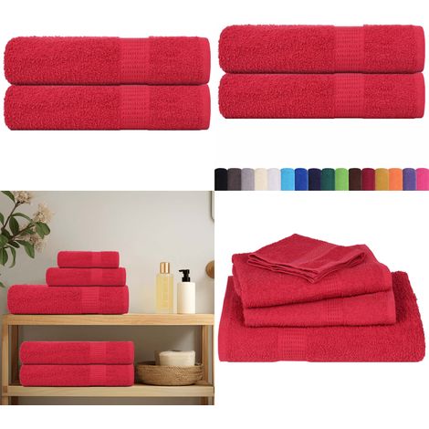 vidaXL Duschtücher 2 Stk. Rot 70x140 cm 360 g/m² 100% Baumwolle (1/5)