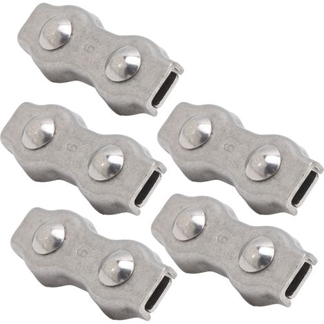 5 Pièces Serre-câble Double Filet Inox M6 Collier à Câble Fixation Élingue (1/5)