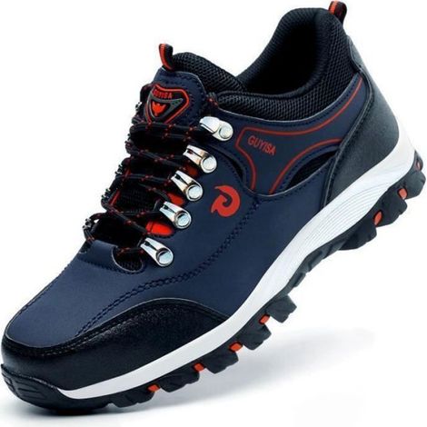 Chaussures De Sécurité - Cuir Microfibre - Semelle Caoutchouc Antidérapante - Pour Chantier Usine Jardin - Taille Unique Homme (1/5)