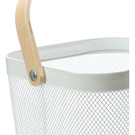 Panier de rangement pour fruits et légumes, panier de rangement pour la cuisine et la salle de bain, panier de rangement portable en fer forgé Risato, panier d'égouttage, blanc (1/5)