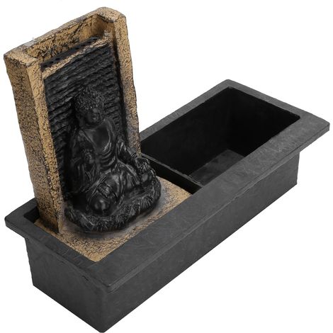 Fontaine cascade de bureau en résine, motif Bouddha, décoration de table, UE 250 V 2,5 A (1/5)