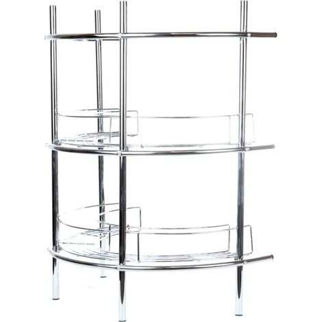 mensola da bagno sottolavello 2 ripiani angolare rotondo, 56x36x67,5 cm