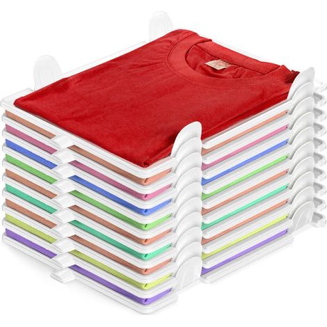 10 stapelbare Kleider-Organizer für Erwachsene und Kinder, T-Shirts, Hemden