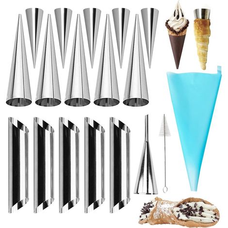 Set de 23 croissants - 10 croissants de boulangerie de 5 pouces - 10 boîtes de crème glacée de 5 pouces - Inclus herbruikbare bleu spuitzak - Reiniging sborstel et hoogwaardig lang botercrèmes puitmon (1/5)