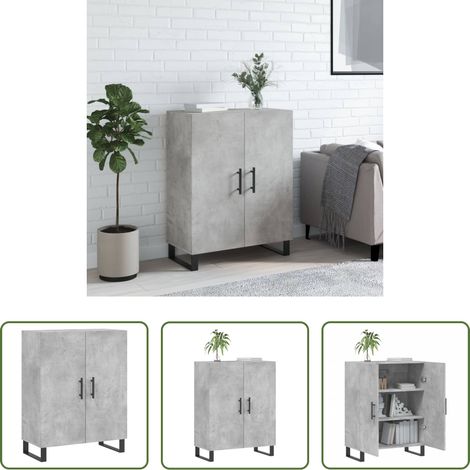 vidaXL Meuble buffet - Buffet gris béton 69,5x34x90 cm bois d'ingénierie (1/5)