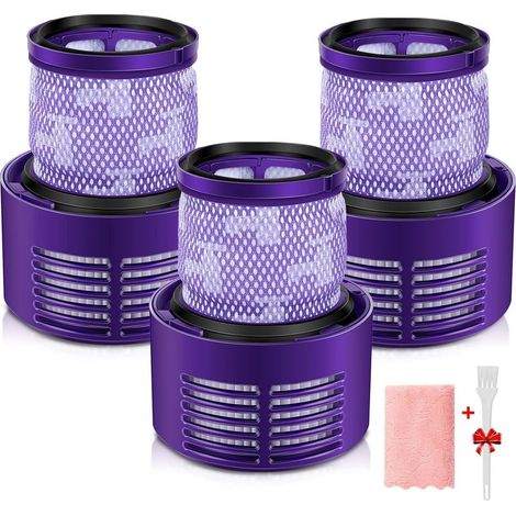 3er-Pack Ersatzfilter – Staubsaugerzubehör – Kompatibel mit Dyson V10 – Allergenfilter – Für Haushalte mit Haustieren – Grau – 12 x 8 cm (1/5)