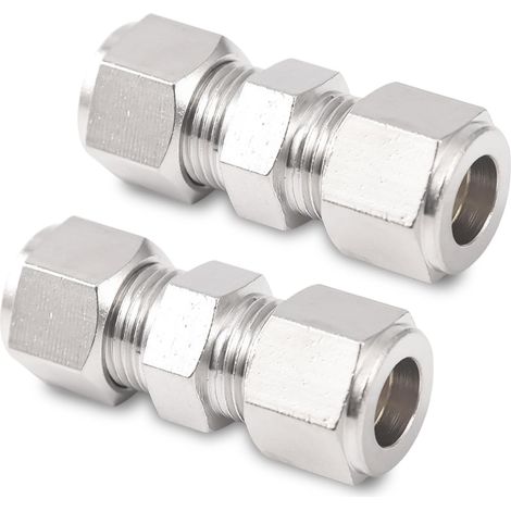 Lot de 2 raccords de compression en acier inoxydable de 8 mm (1/5)