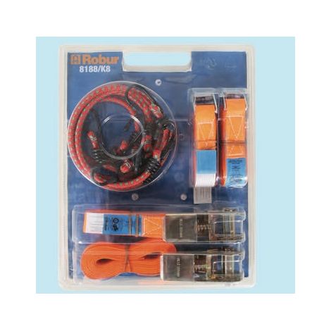 KIT SISTEMA DI FISSAGGIO 8 PEZZI FASCE SERRANTI E FUNI ELASTICHE -8188/K8 (1/2)