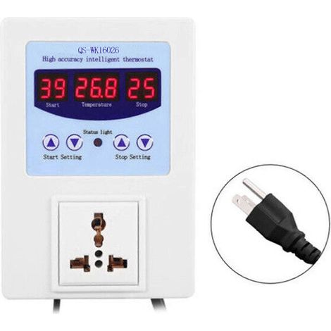 Hochpräziser digitaler Thermostat mit Sensor, Wechselstrom 110–240 V – USA