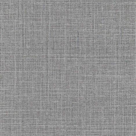 Papier peint uni gris foncé aspect jute chambre | Tapisserie unie grise effet textile salon & couloir | Papier peint intissé vinyle bureau (1/2)