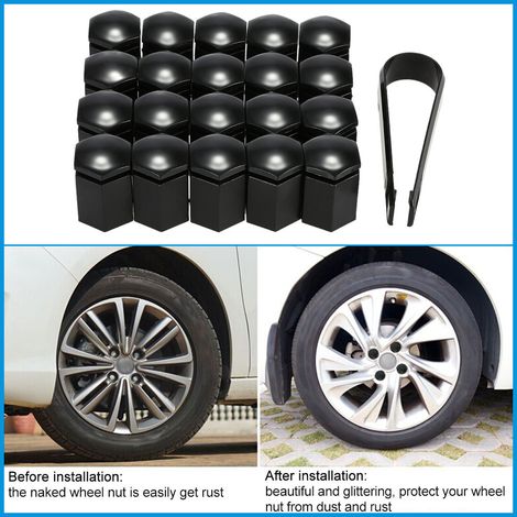 GARRYFIZH Jeu de 20 capuchons de boulons et écrous de roue de 17 mm, capuchons en plastique pour Opel (1/4)