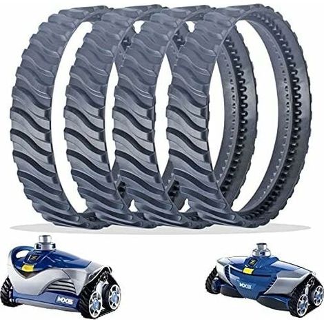 4 Chenilles de Remplacement Noir Nettoyeur Piscine Pneu Piste Roue R0526100 Compatible avec Zodiac Baracuda MX6/MX8 Nettoyage de Piscine Creusée (1/5)