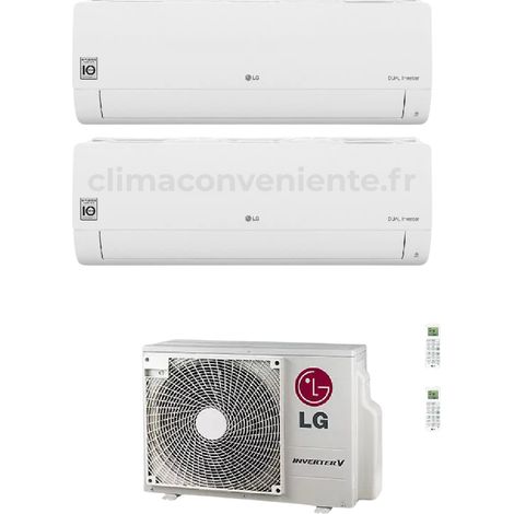 Climatiseur Dual Split Réversible LG Libero Smart A+++/A++ 9000+12000 BTU Inverter Wi-Fi (MU2R15)