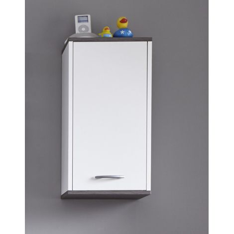 Meuble haut de salle de bain contemporain blanc Toscane (1/4)