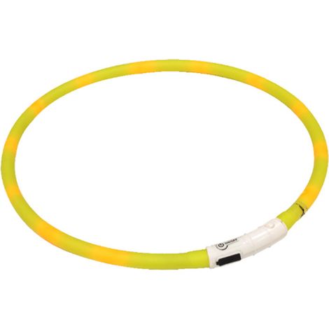 Halsband 40 cm: Gelbes Led-Halsband mit verstellbarem USB für Hunde und Katzen