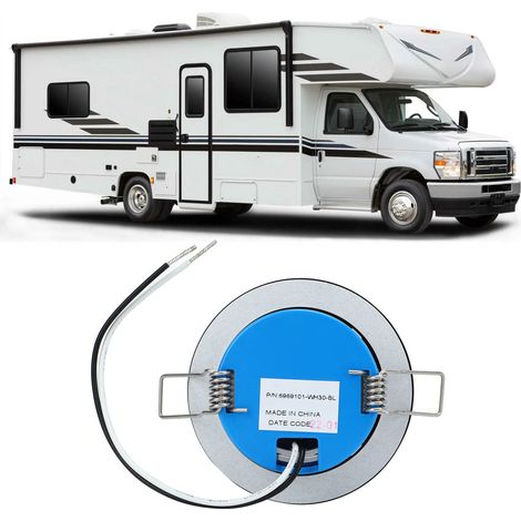 Plafonnier rond LED 2,8 pouces pour camping-car/yacht, 12 V/24 V CC, lumière blanche chaude, étanche, pour salle de bain (6969101-WH30-BL) (1/5)