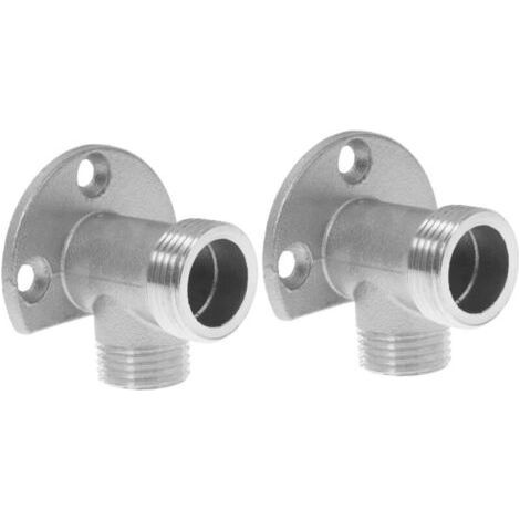 ALLIANDISConnecteur Mural en Acier Inoxydable 5.3X5X2.54Cm Adaptateur Robinet Douche sans Creusage Support Fixation pour Système Douche Extérieur (1/5)