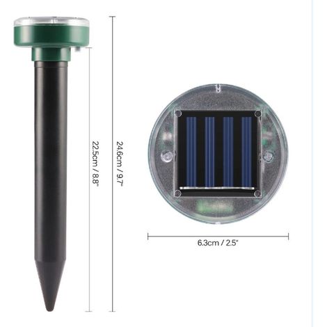 Repellente per talpe e topi 4 volte più efficace a energia solare - Controllo delle talpe a ultrasuoni a energia solare - Repellente per talpe e topi - Repellente per parassiti (1/5)