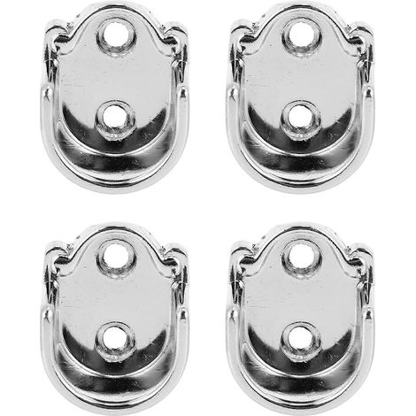 Support de tringle à rideau de douche, support de tringle à penderie, convient à différentes tringles, ensemble de 8 pièces, argenté. (1/5)