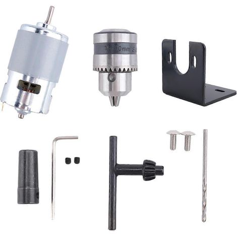 Moteur 775 10 000 tr/min CC 12 V pour tour avec mandrin de mini-perceuse à main (1/4)