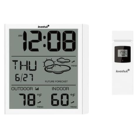 Levenhuk Wezzer Plus LP30 Termometro con orologio, calendario e sensore remoto con igrometro e display integrati (1/5)