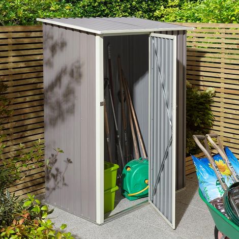 Rowlinson Trentvale 5X3 Metal Pent Shed - Light Grey (1/5)