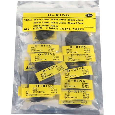 Lot de 750 joints toriques en caoutchouc universels 12mm-30mm pour fond de montre, joints d'étanchéité 0.7mm (1/5)