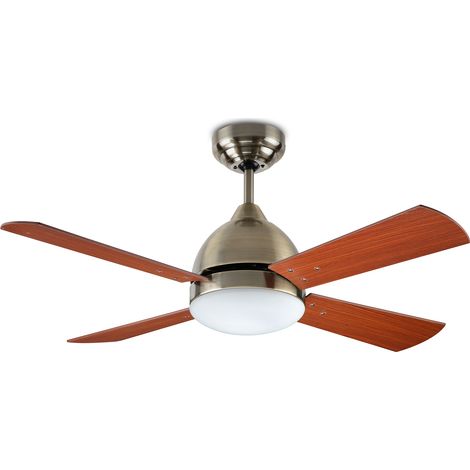 Forlight Borneo - Ventilador de Techo con Luz E27 Silencioso con Motor DC, 3 Velocidades, Programable con Temporizador y Función Giro Inverso para Invierno. Palas Reversibles de Madera (1/5)