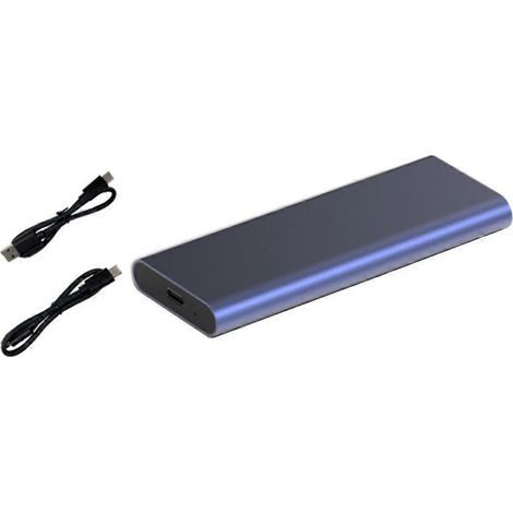 Werkzeugloses externes Festplattengehäuse aus Aluminium mit USB 3.1 Typ-C-Anschluss für SSDs der Größen 2242/2246, schnelles und robustes tragbares Gehäuse.