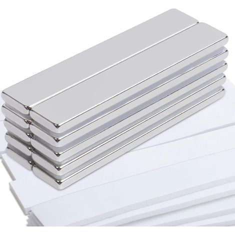 50x10x2mm Strong Neodymium Magnet, 10pcs Rectangular Decorative Magnets Self Adhesive Magnets for Fridge Whiteboard Office