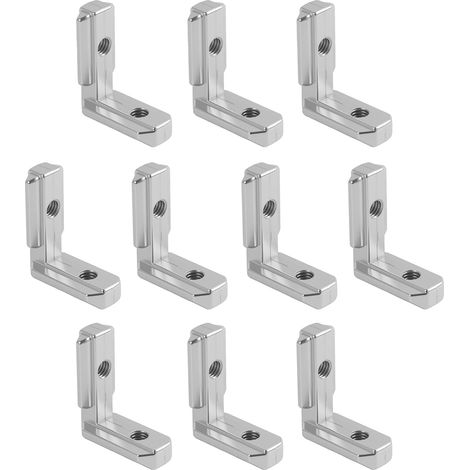 10 PCS Supports d'angle à fente en T Connecteur angle, 3030 en Alliage (1/5)