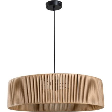Lampada a sospensione in carta effetto bamboo stile rustico Roya ASZ1747 colore caffè (1/4)