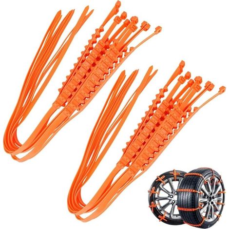 Ensemble de 24 chaînes à neige universelles ultra-puissantes pour pneus de voiture, 91 x 2 x 1 cm, pour pneus d'hiver, SUV et camions (1/5)