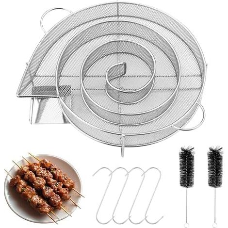 Lot de 7 fumoirs pour barbecue, durable, générateur de fumée froide avec poignée, avec 2 brosses, 4 crochets, pour grilles, fumeurs et fours à fumer, réutilisables (1/5)