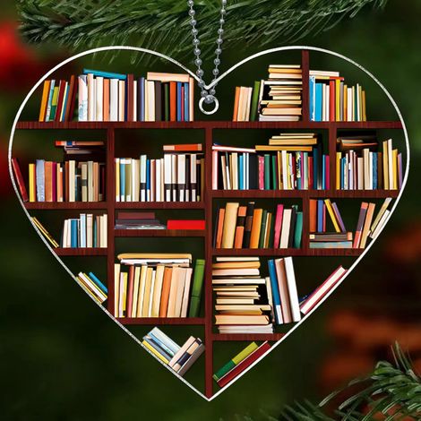 Ornement Livre - Décoration Arbre De Noël En Verre Transparent - Pour Amateurs De Lecture Et Clubs De Lecture - Lot De 1 (1/5)