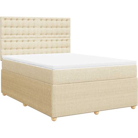 Maison Exclusive - Boxspringbett mit Matratze Creme 160x200 cm St